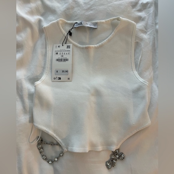 NWT Zara 2 Piece White Set - Picture 2 of 3